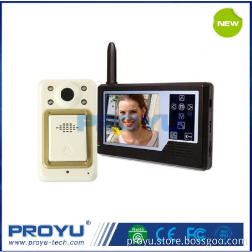 2.4G all-digital frequency 3.5 inch colorful LCD Wireless Video DoorPhone for apartment system PY-3501B